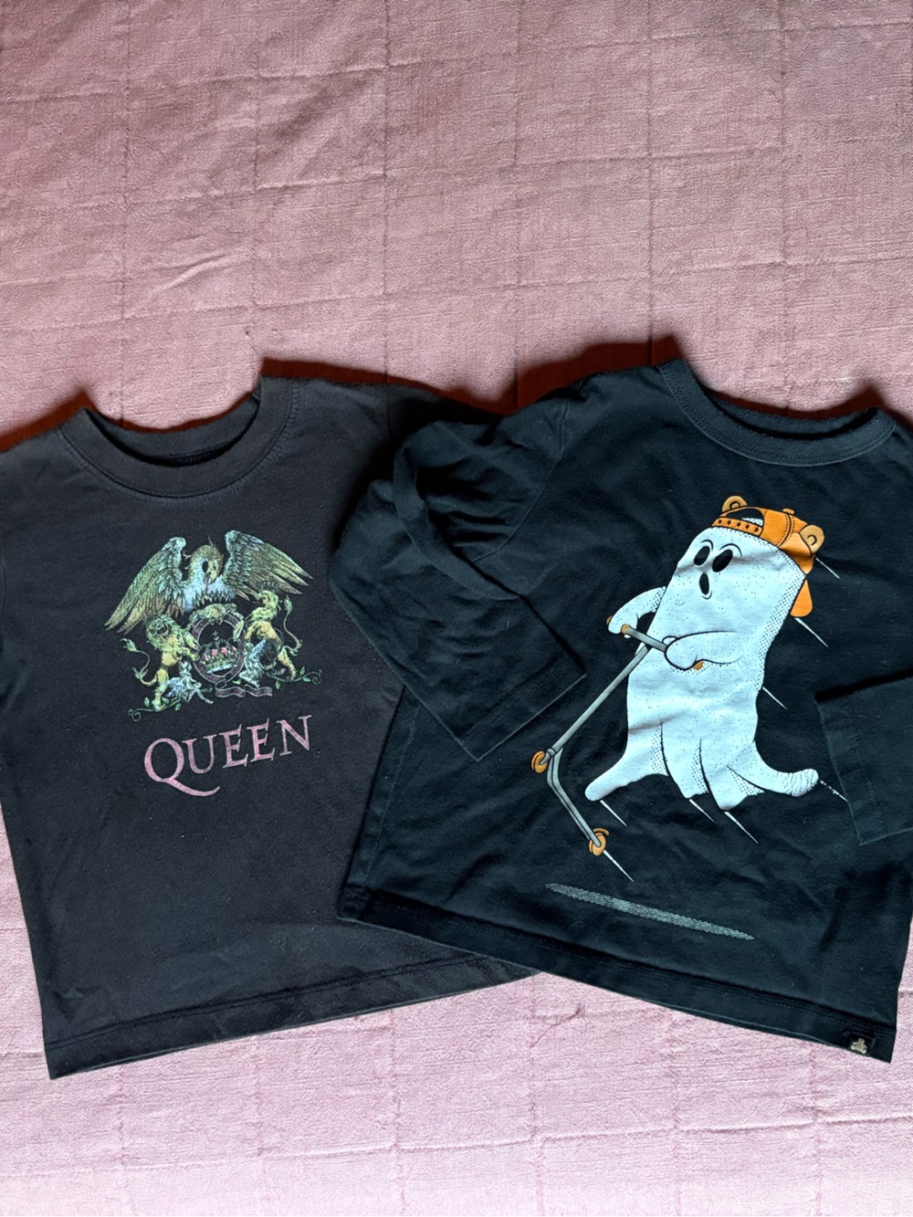 2T Kids Graphic Tee Bundle- Queen Black Band Tee & Gap Black Halloween Tee